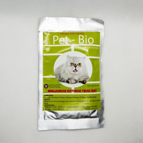 Pet Bio 50 gram dan 30 gram Original - Penghilang Bau Kotoran Anjing Dan Kucing dari Pakan